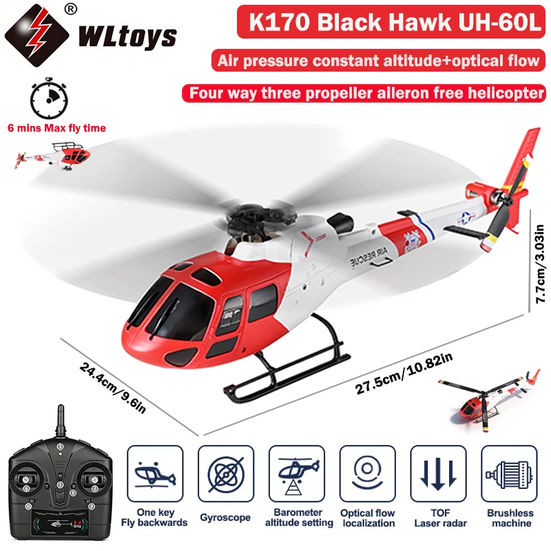 Rc Helicopter Gas - Hélicoptère RC WLtoys 4CH K150-AS350, moteur