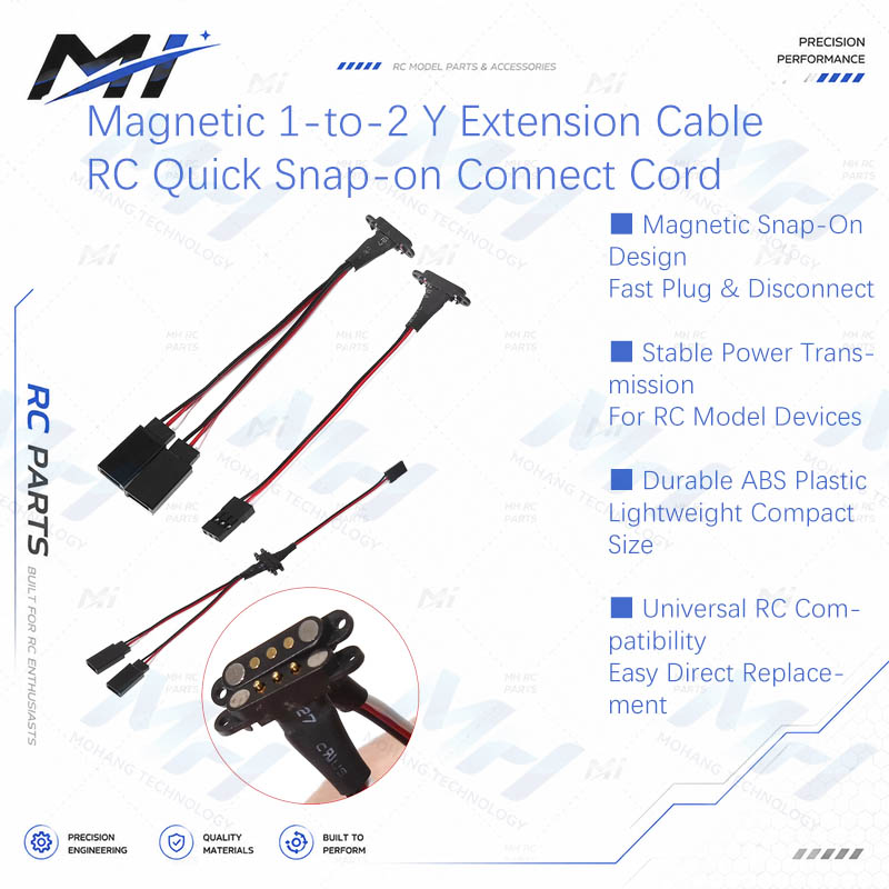 Rc Helicopter Remote Control - Câble d'extension magnétique 1-vers-2 avec connecteur